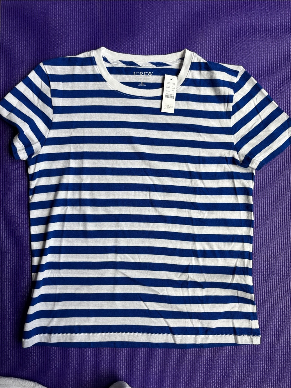 J. Crew Vintage Jersey Blue & White Striped Tee